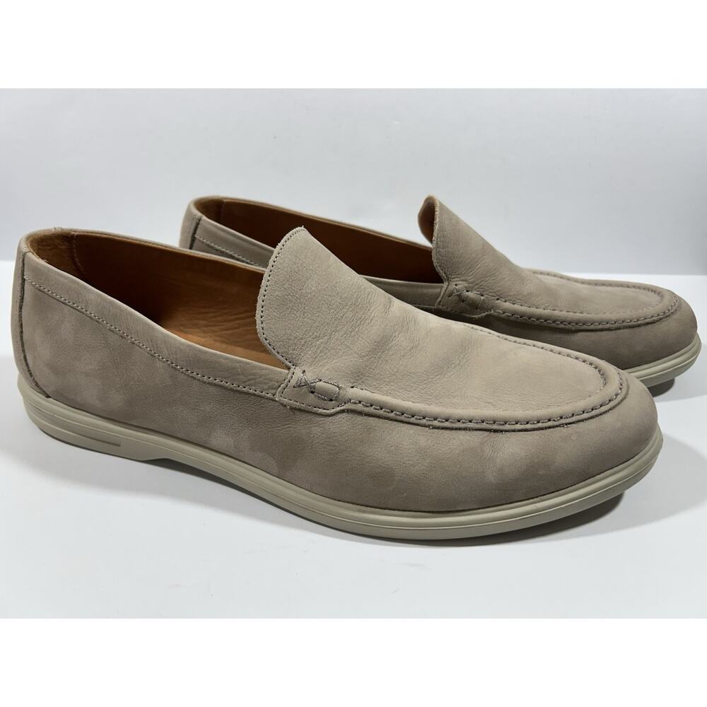 Peter Millar Crown Crafted Excursionist Nubuck Venetian Loafers 11M Pearl Grey